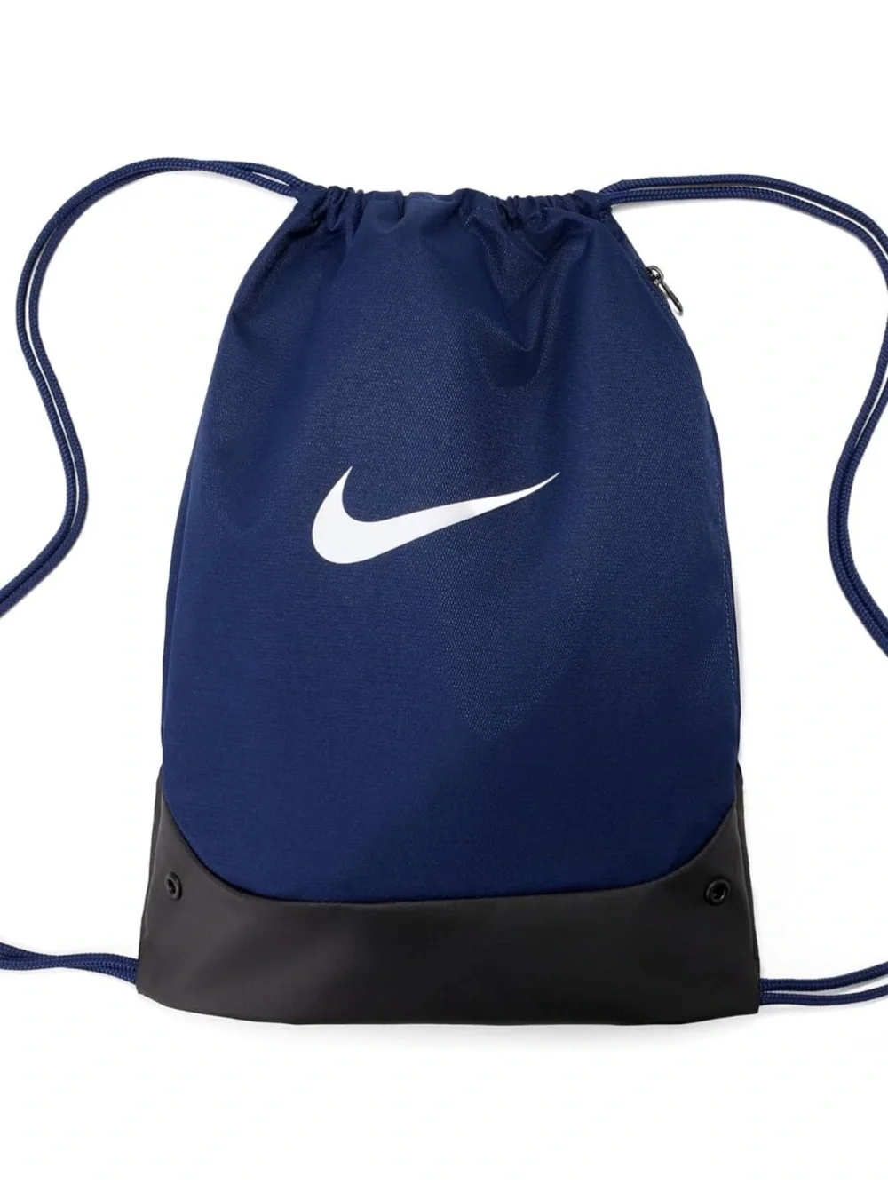 Nike Navy and Black Drawstring Backpack with White Swoosh